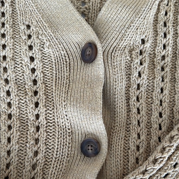 Abercrombie & Fitch Tan Cropped Cardigan Sweater - Picture 3 of 3
